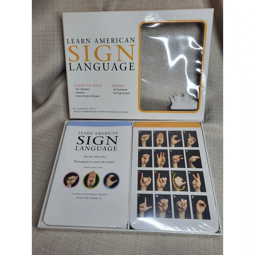 Learn American Sign Language ASL 86 Flashcards & Booklet Set Arlene Rice BN NEW